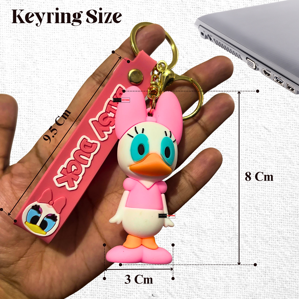 Thumbnail: Daisy Duck 3D Silicone Keychain for Girls – Cute Cartoon Bag Charm, Car & Bike