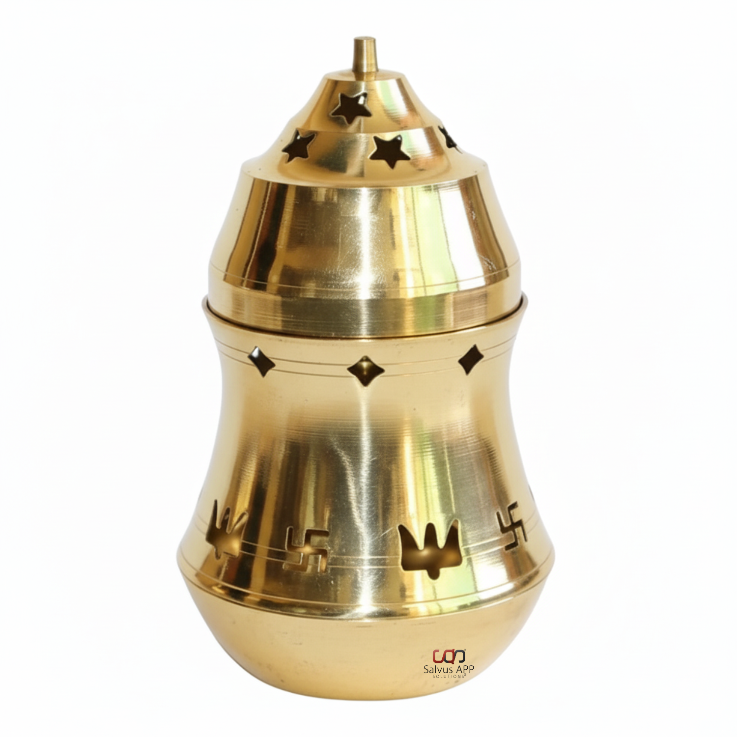 Salvus APP SOLUTIONS Brass Traditional Camphor Lamp (3.5x3.5x6.5 Inch) (Medium)
