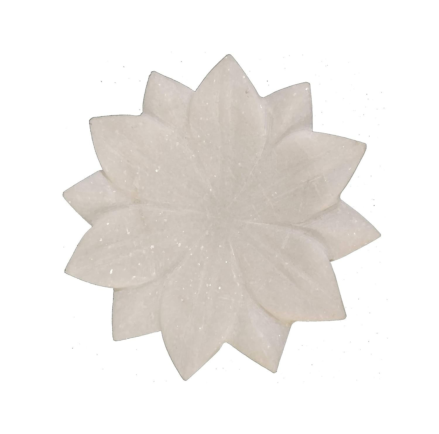Salvus APP SOLUTIONS Lotus Flower Design Marble Plate (White_6 INCH)