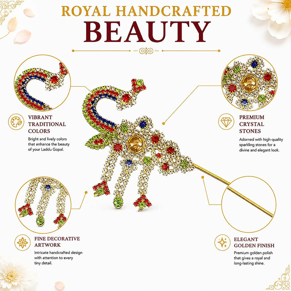 Thumbnail: Multicolor Metal Peacock Work Design Basuri (3 Inch)