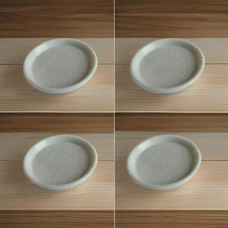 Thumbnail: Salvus APP SOLUTIONS Marble Plate for Pooja (White_4 Inch) [Set of 2-4 PCS]