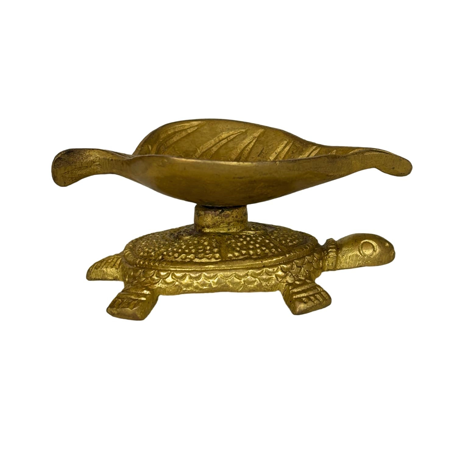 Salvus APP SOLUTIONS Brass Tortoise with Oil Diya Deepak - 3x1.5 Inch