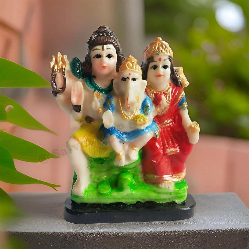 Thumbnail: Salvus App SOLUTIONS Exquisite Marble Shiv Parivar Idol (Multicolor_2x3.5 inch)