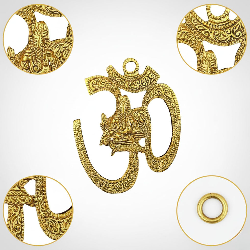 Thumbnail: Metal Vaastu Feng Shui Wall Hanging Swastik Ganesh (4x4 in)