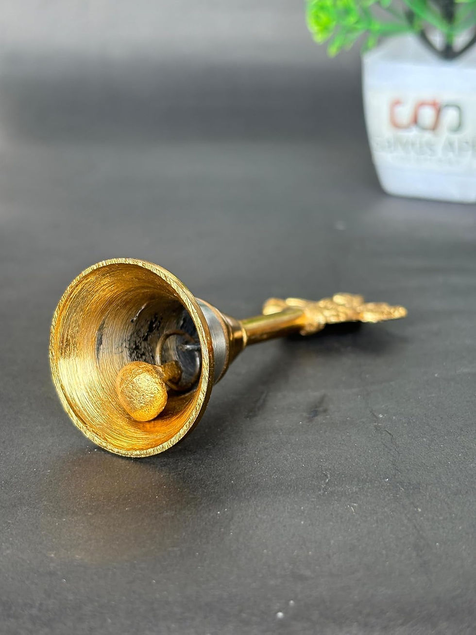 Thumbnail: Salvus APP SOLUTIONS Metal Hand Held Temple Bell Pooja Garud Ghanti - 3 Inch