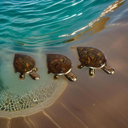 Thumbnail: Salvus APP SOLUTIONS Feng Shui Tortoise Wish Fulfilling (Set of 3) [Multicolor]