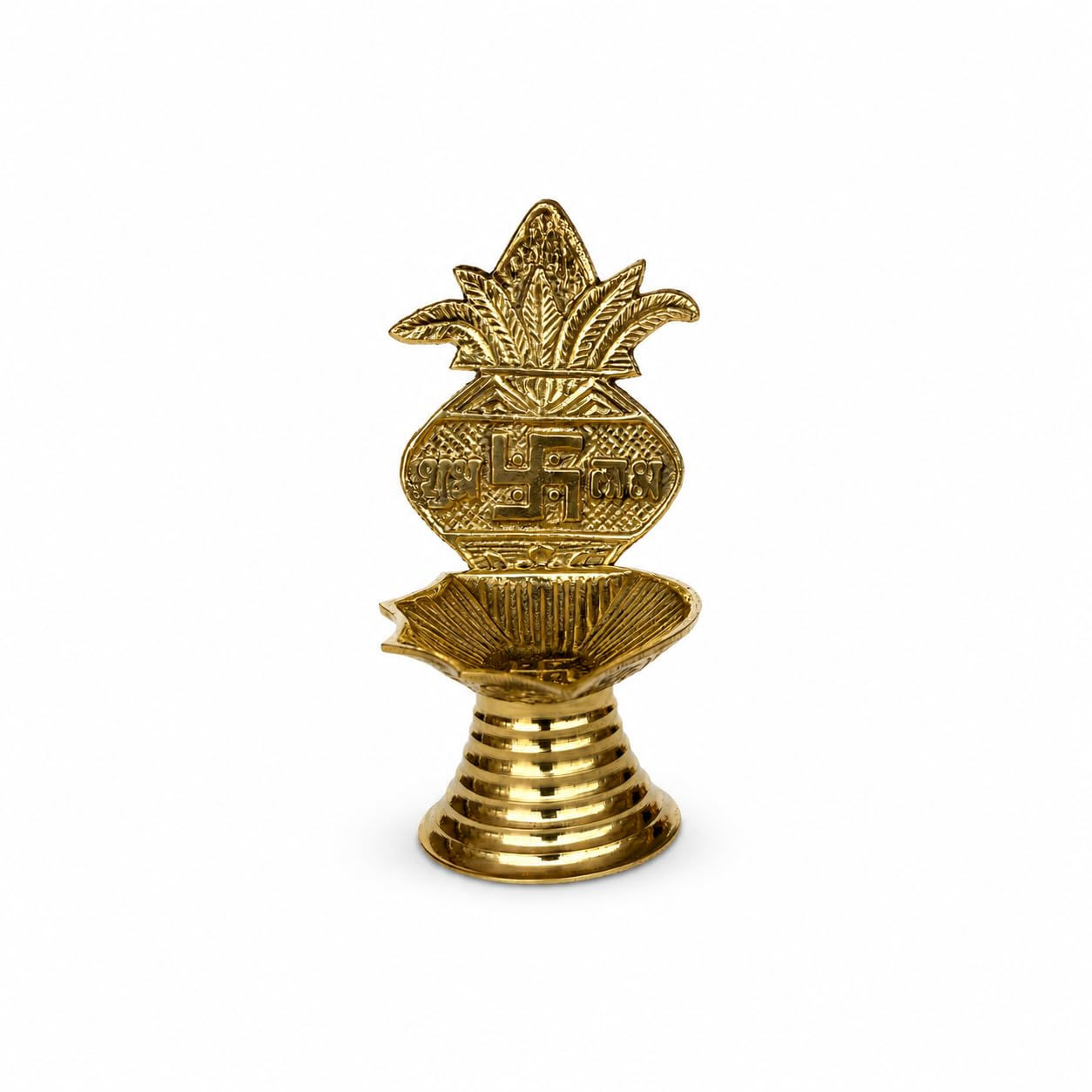 Brass Kalash Diya/Deepak with Brass Finish - 3.8 Inch