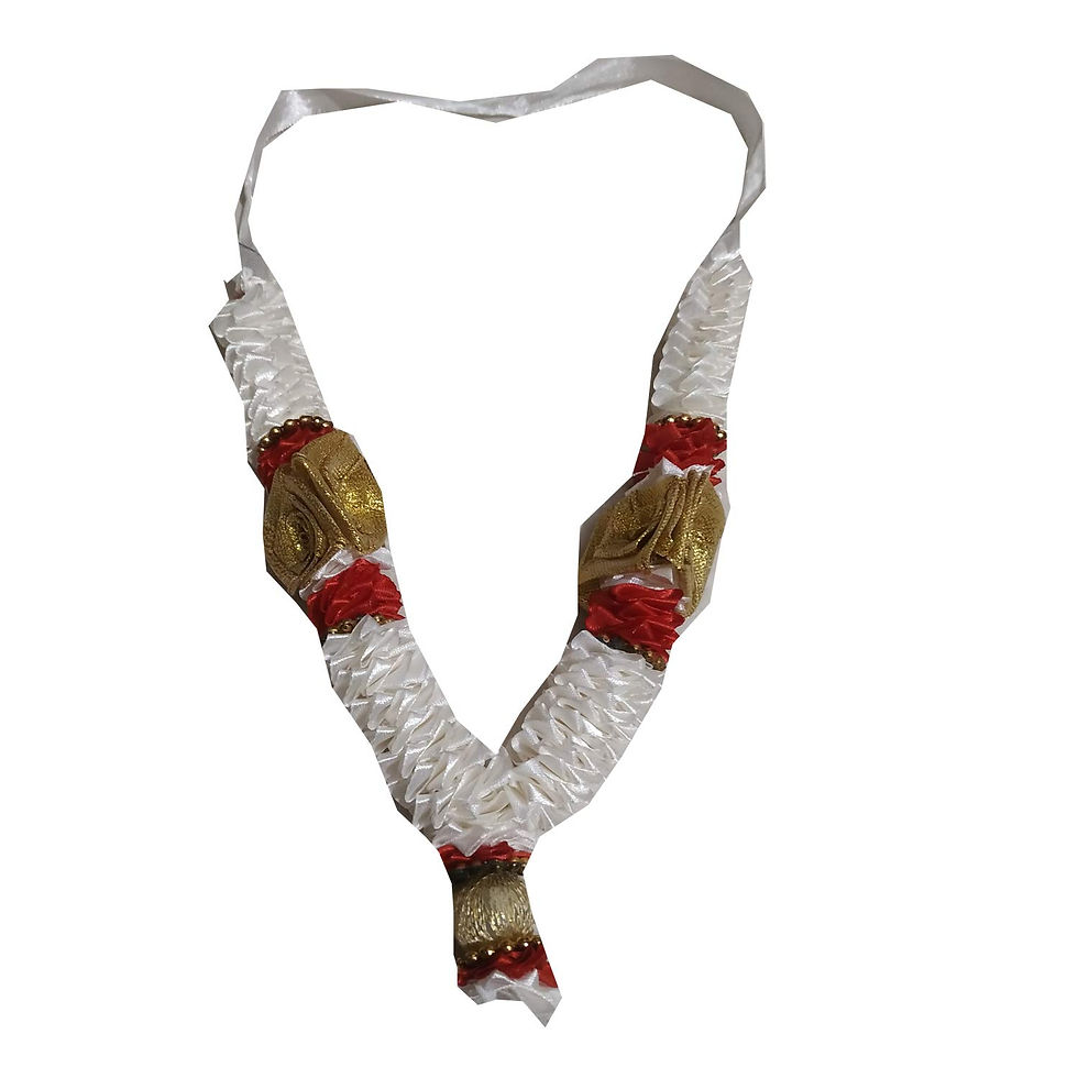 Salvus APP SOLUTIONS White, Red & Golden Artificial Flower Garland (8 inches)