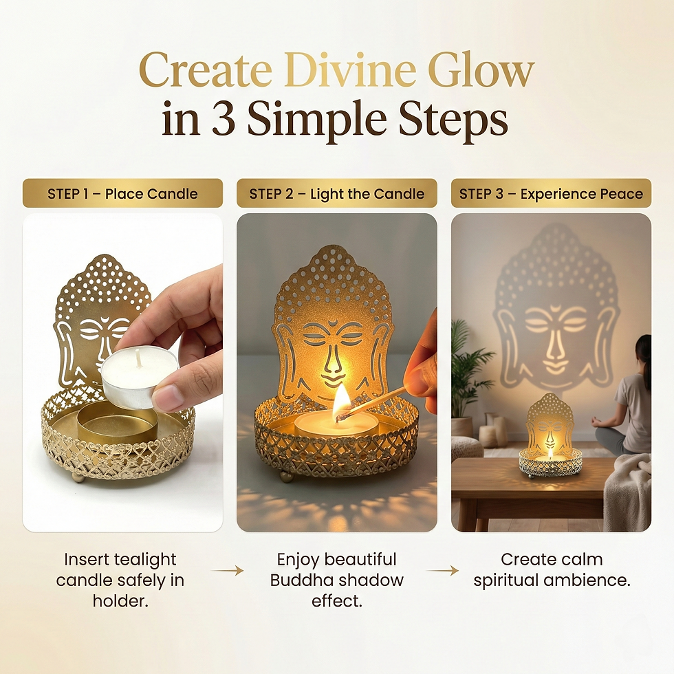 Thumbnail: Salvus APP SOLUTIONS Metal Shadow Lord Buddha Candle Holder (3x3.5 Inch)