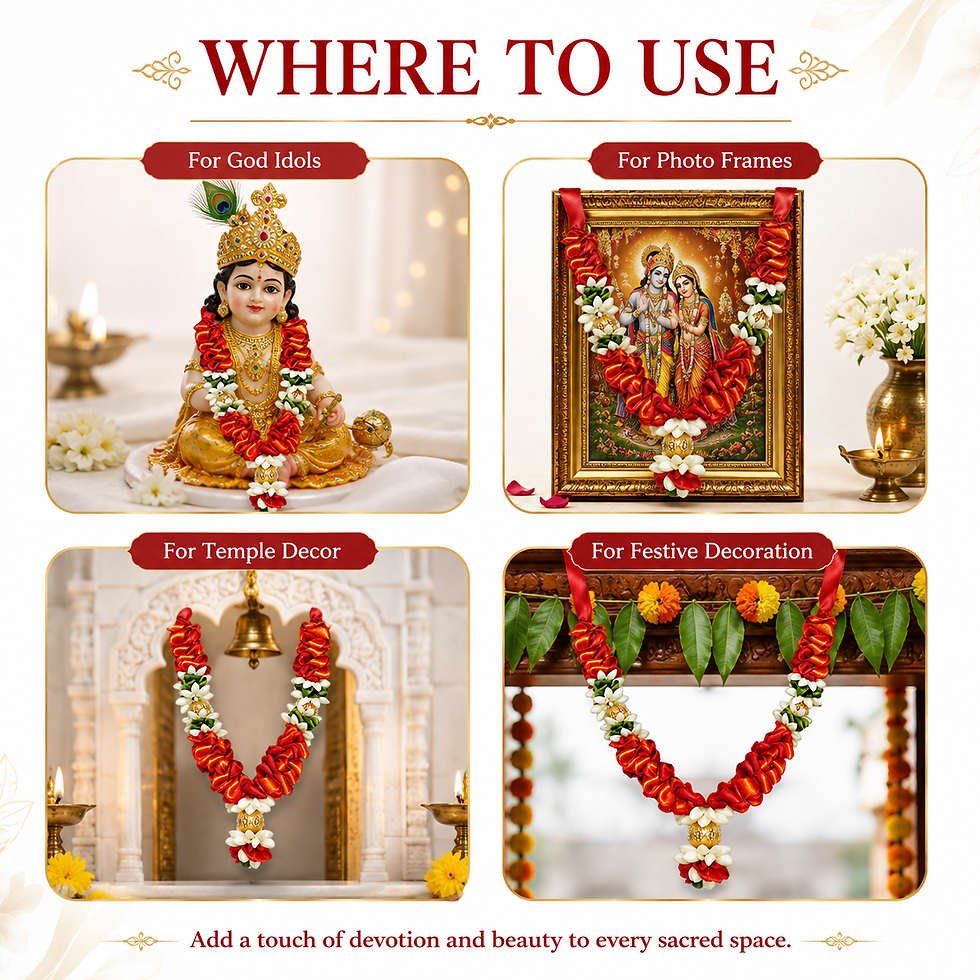 Thumbnail: Artificial Flowers Garland for Idols (5Inches, Multi)
