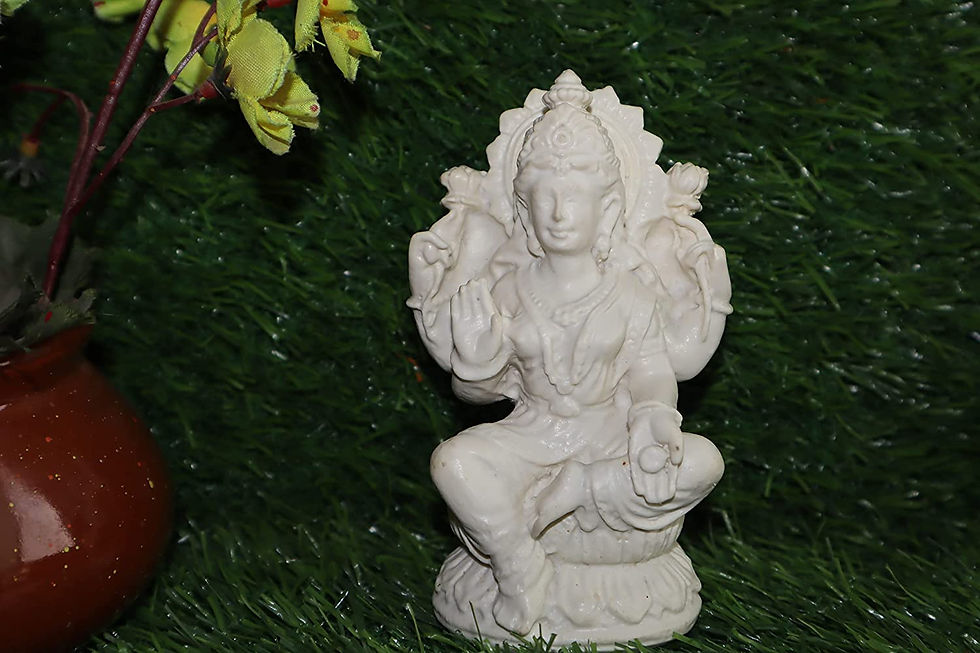 Thumbnail: Salvus App SOLUTIONS Handmade Marble Dust Laxmi-Ganesh Ji Statue (4_inch_White)