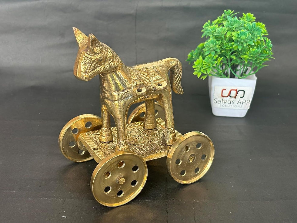 Thumbnail: Brass Horse Miniature Toy in Working Condition for Children