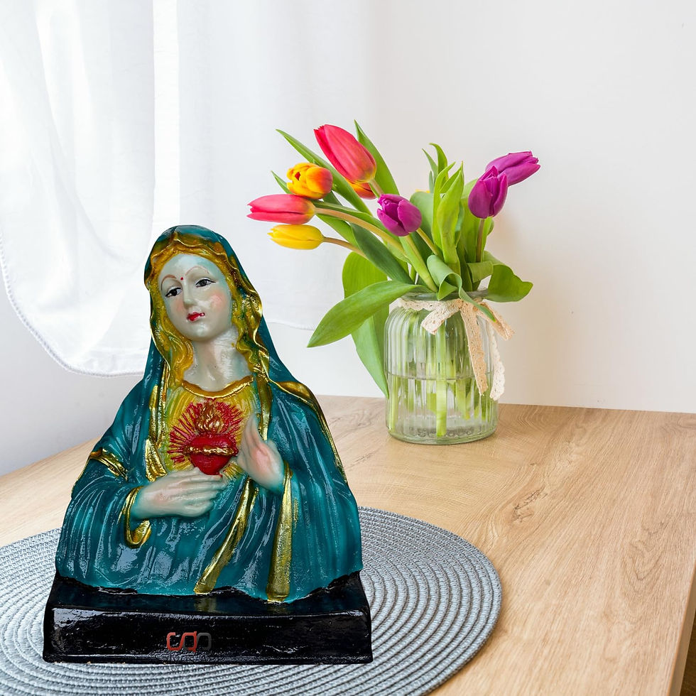 Thumbnail: Salvus APP SOLUTIONS Polyresin Mother Mary Sculpture for Home Decor (6x7.5 Inch)