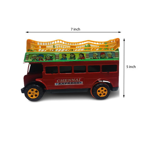 Thumbnail: Salvus APP SOLUTIONS Double-Decker Bus Plastic Toy 1Pc (Multicolor_7x5 Inch)
