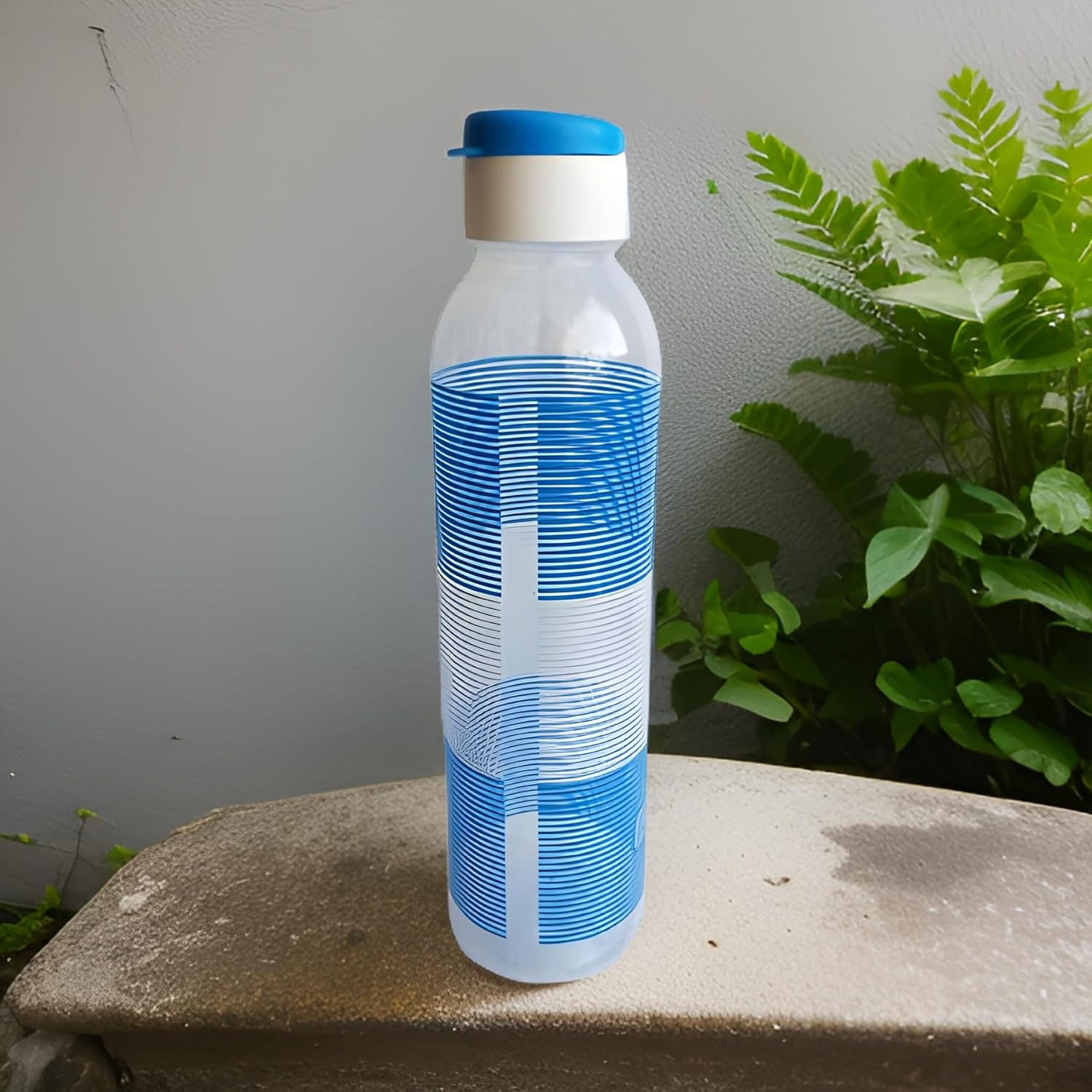Salvus APP SOLUTIONS Plastic White & Blue Color Water Bottle (3x11 INCH)