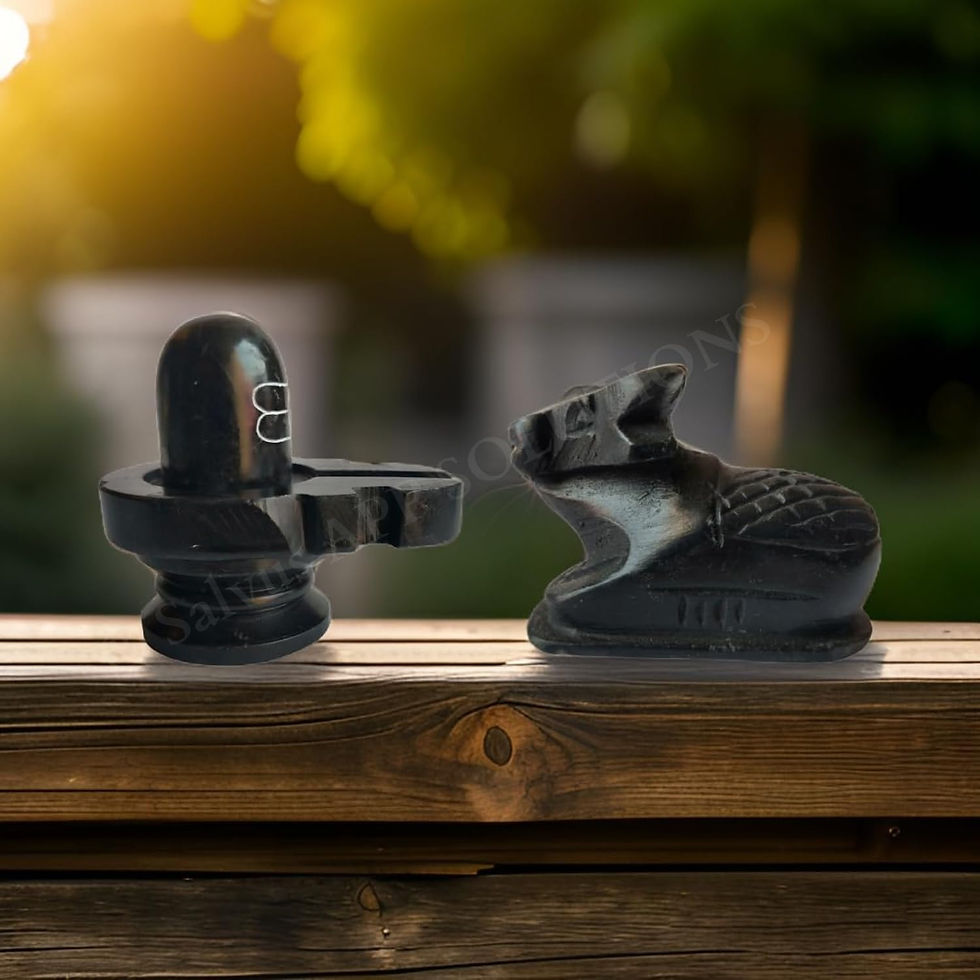 Salvus APP SOLUTIONS Black Marble Shivling and Nandi Idol (1.5 x 1.5 Inch)