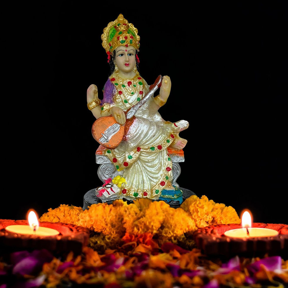 Thumbnail: Salvus APP SOLUTIONS Saraswati ji Idol for true worship (Multicolor_4x8 Inch)