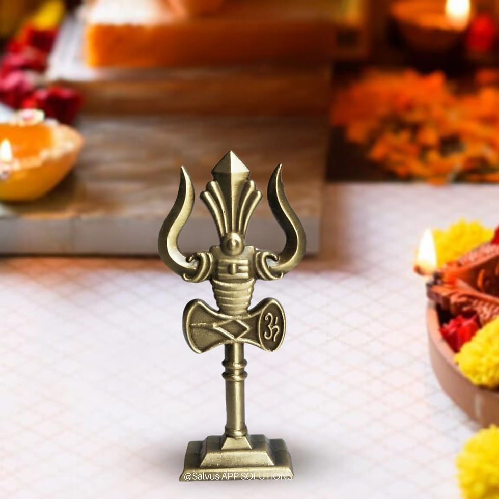 Thumbnail: Salvus APP SOLUTIONS Trishul Car Dashboard Ornament: (Metallic Color_1x2.5 Inch)