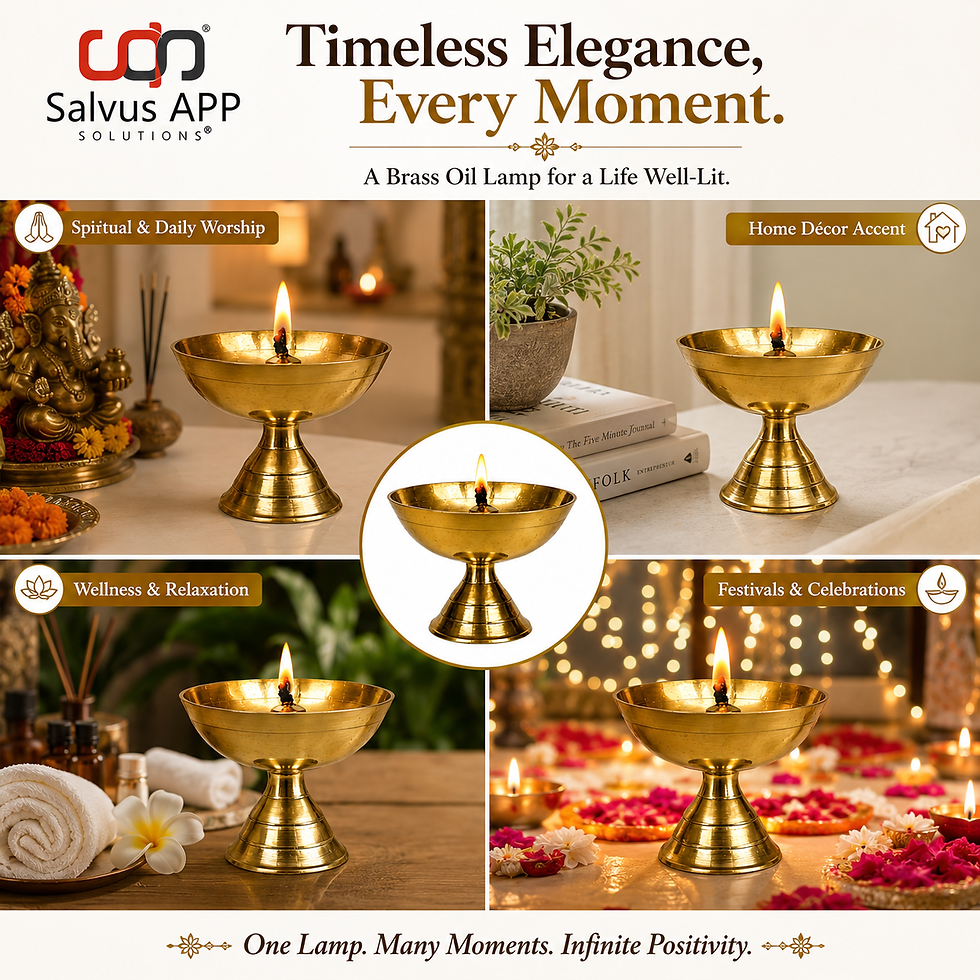 Thumbnail: Salvus APP SOLUTIONS Traditional Brass Round Shape Deepak/Diya (2.5x2 Inch)