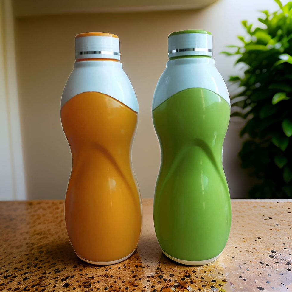 Thumbnail: Salvus App Solutions Plastic Orange & Green Water Bottle, 1 PC (10.5X3 INCH)