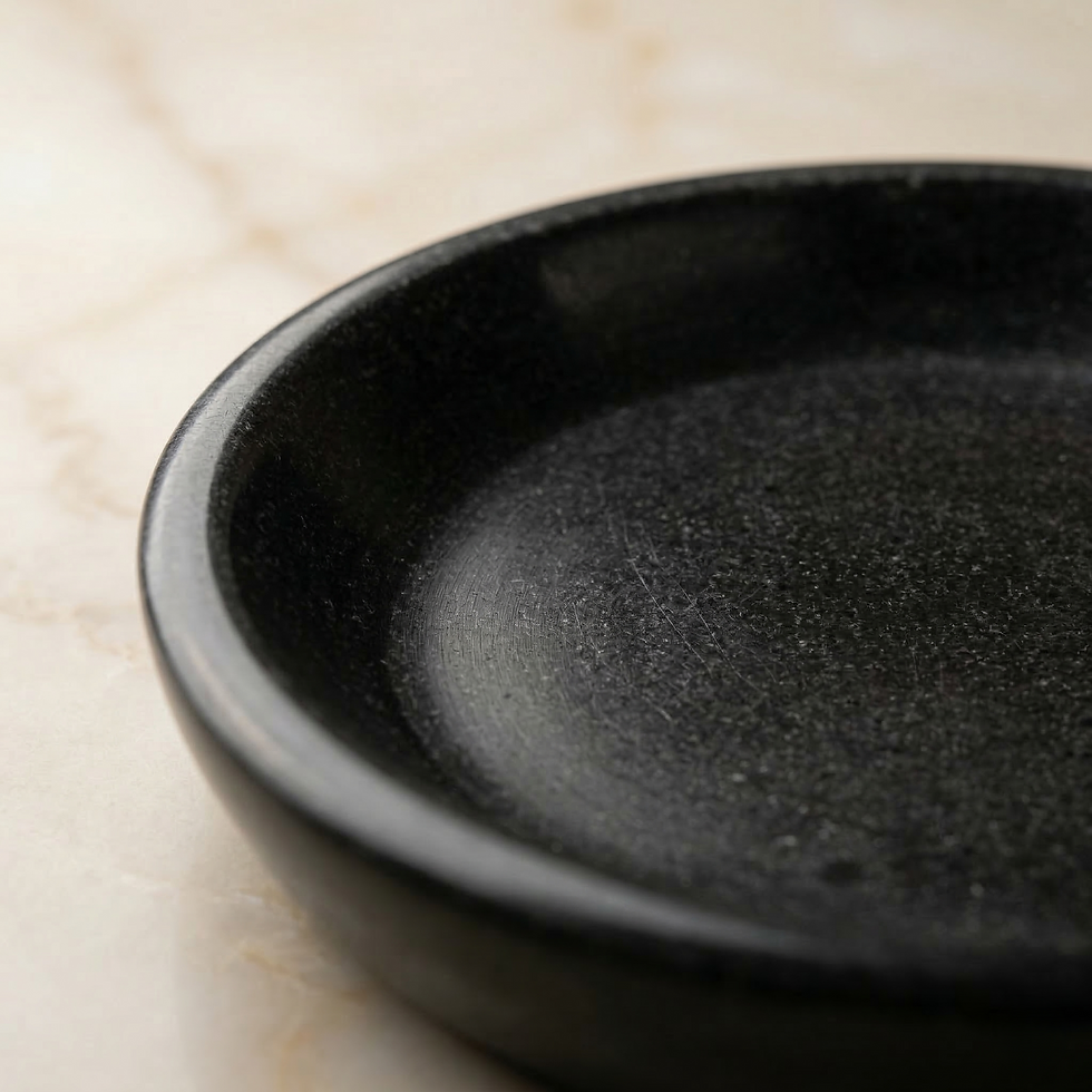 Thumbnail: Salvus APP SOLUTIONS Marble Round Plate for Pooja and Kitchen 1-Pc (Black_3 In)