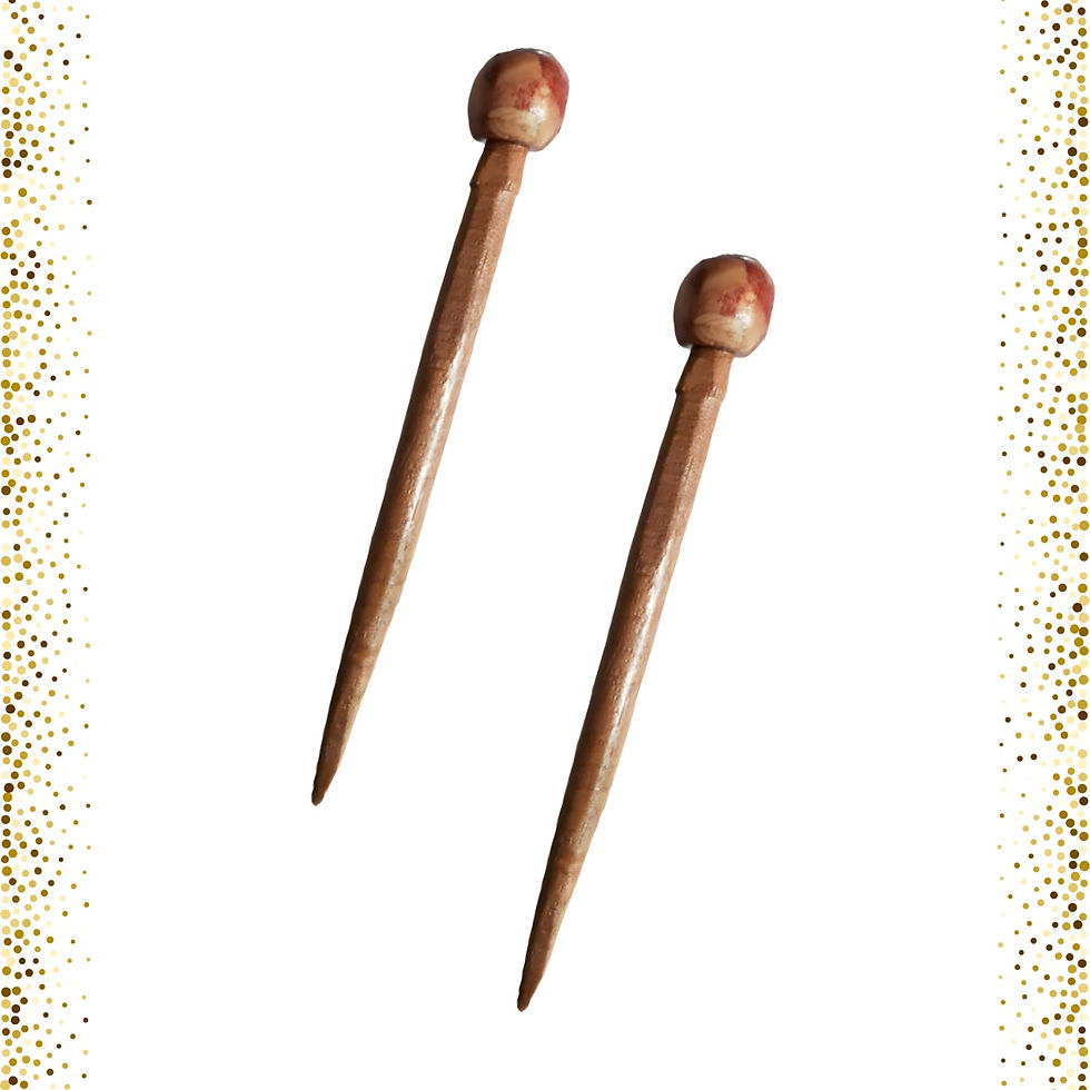 Thumbnail: Salvus App SOLUTIONS Handmade Wooden Hair Stick for Girls,set-2 (13 cm)