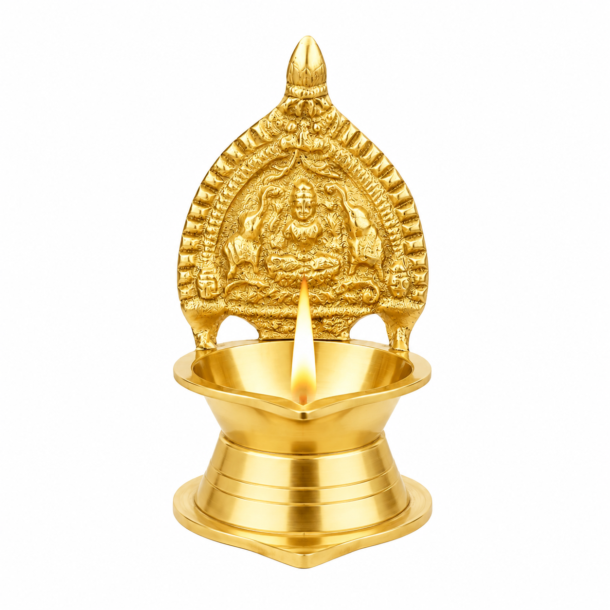 Salvus APP SOLUTIONS Brass Lakshmi ji Deepak for Home & Office (Gold_1.5x3 inch)
