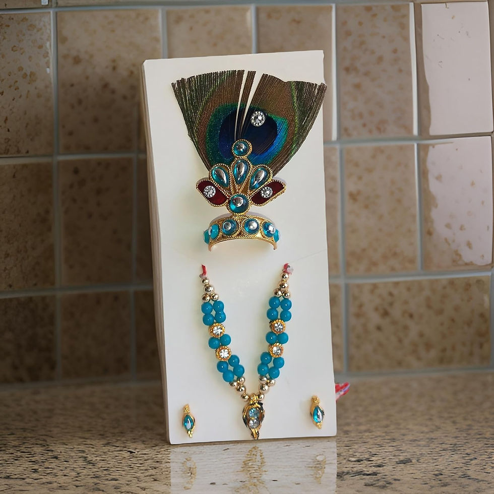 Thumbnail: Salvus APP SOLUTIONS Mukut and Necklace Shringaar Set for Laddu Gopal(Multi)