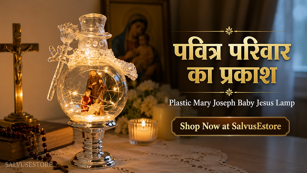 Plastic Mary Joseph Baby Jesus Lamp – Warm Glow of Faith for Home & Prayer