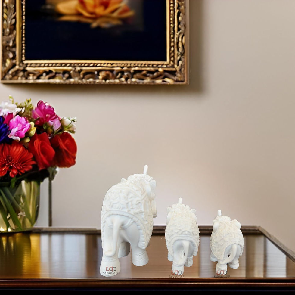 Thumbnail: Salvus APP SOLUTIONS Marble Dust Elephant Femily Showpiece