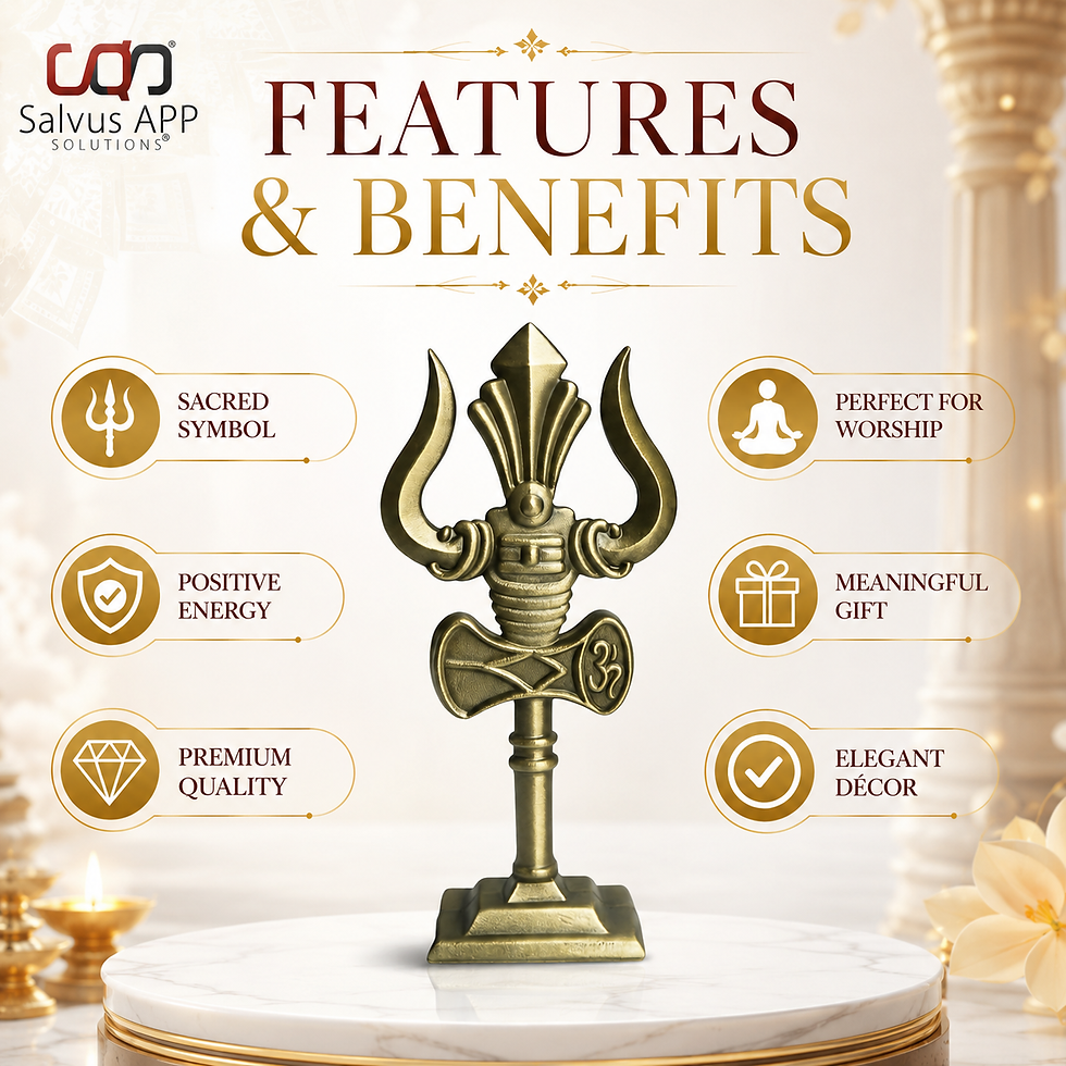 Thumbnail: Trishul Car Dashboard Ornament: (Metallic Color_1x2.5 Inch)