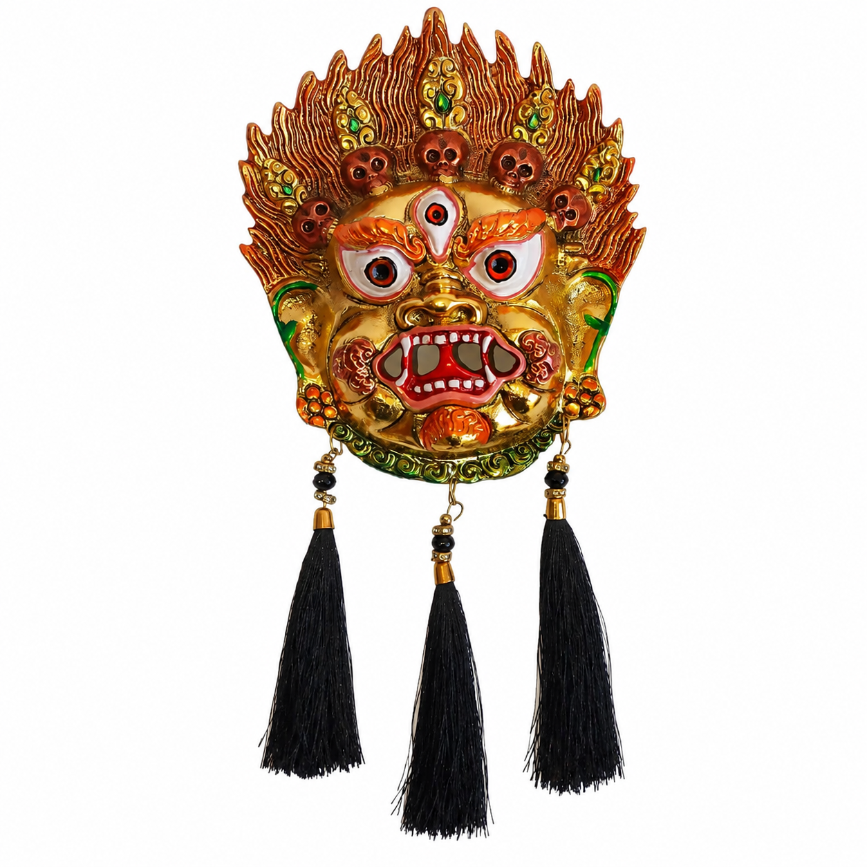 Metal Mahakal Face Mask Nazar Battu - (Multi_4.5x5 Inch)