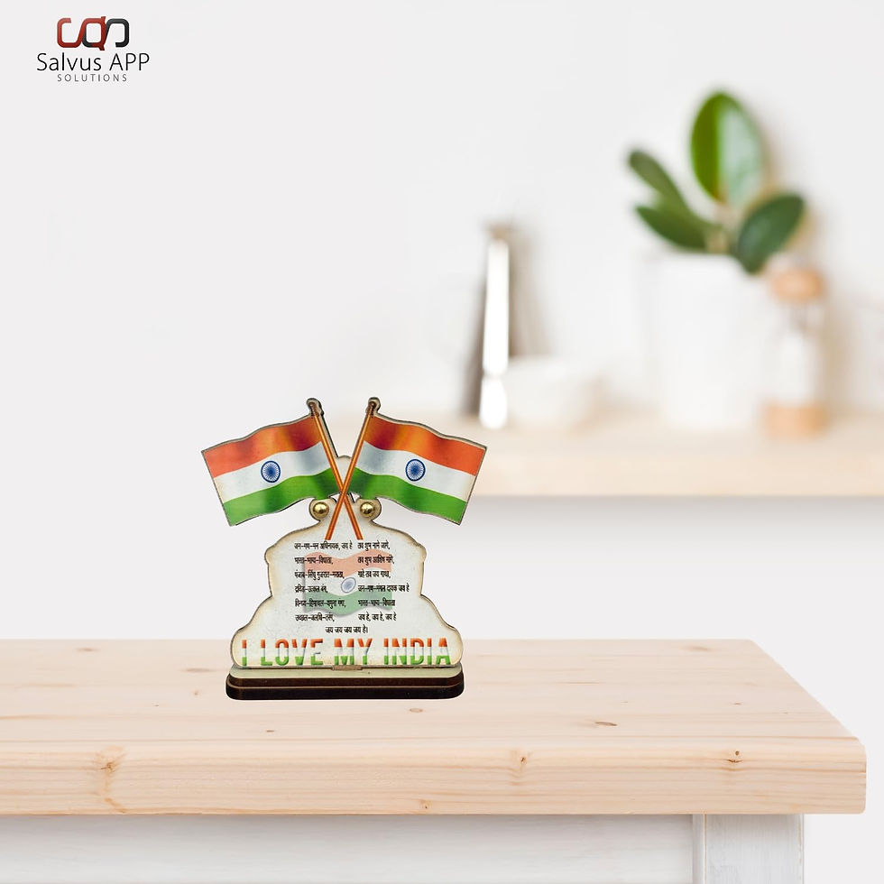 Thumbnail: Salvus App SOLUTIONS Indian Flag Triangle Stand: Perfect for Car, Desk Decor