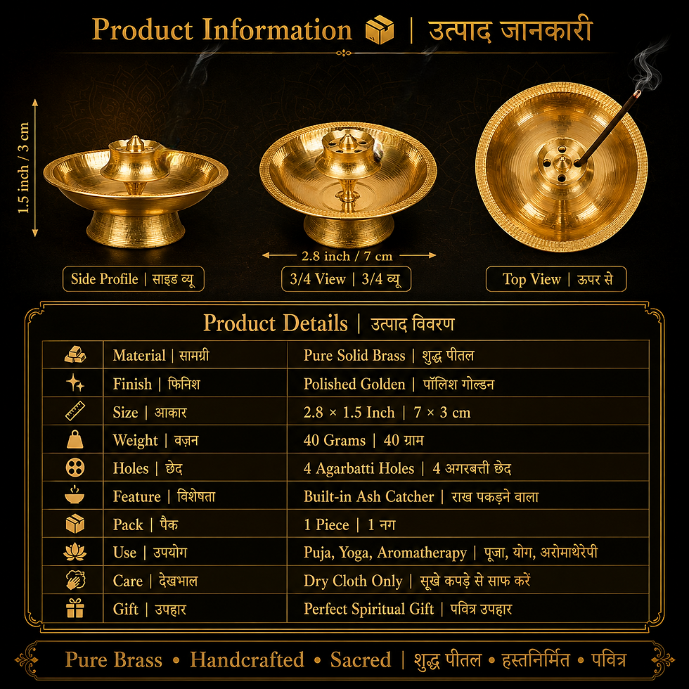 Thumbnail: Salvus APP SOLUTIONS Incense Stick Holder with Ash Catcher (2.8x1.5 Inch_Golden)
