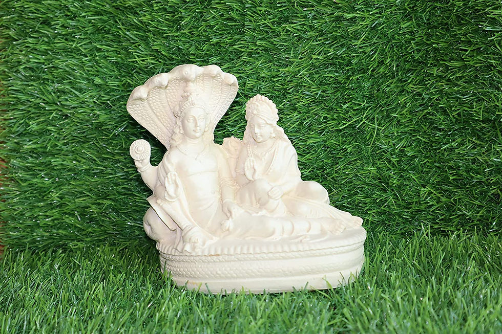 Salvus APP SOLUTIONS Vishnu Lakshmi Murti | Hindu Religious God (White) - 6 INCH