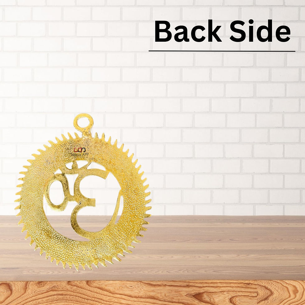 Thumbnail: Salvus APP SOLUTIONS Metal Vaastu Feng Shui OM Wall Hanging (6 in) (Yellow)
