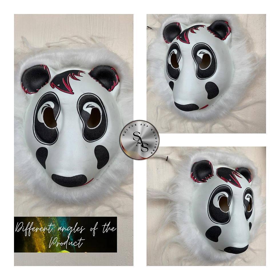 Thumbnail: Animal Face Mask with Elastic Holi Celebration (Black & Red_6x7 inch)