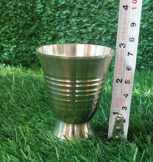 Thumbnail: Salvus APP SOLUTIONS Elegant and Intricate Brass Small Glass (Gold_2.5x3 inch)