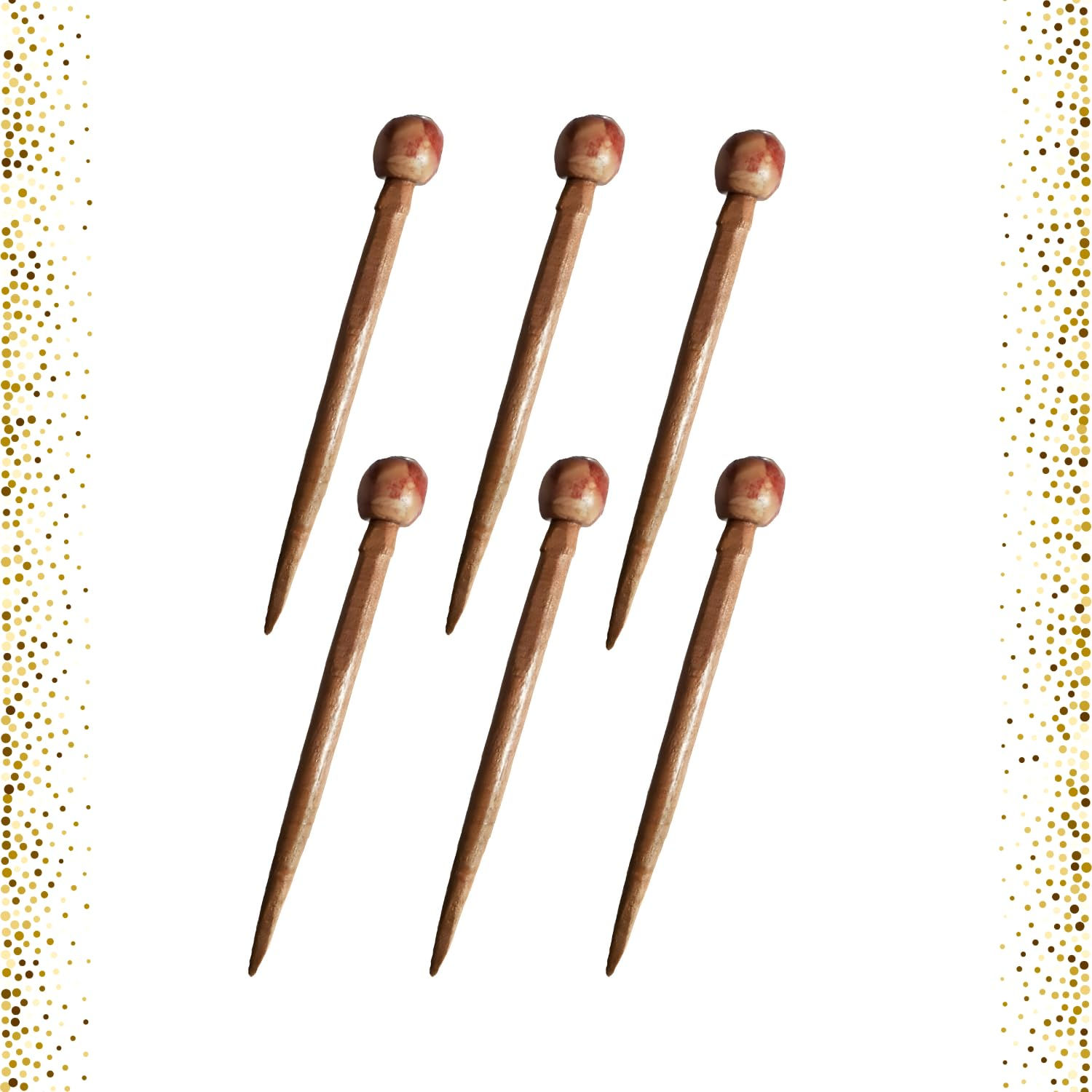 Salvus App SOLUTIONS Handmade Wooden Hair Stick for Girls,set-6 (13 cm)