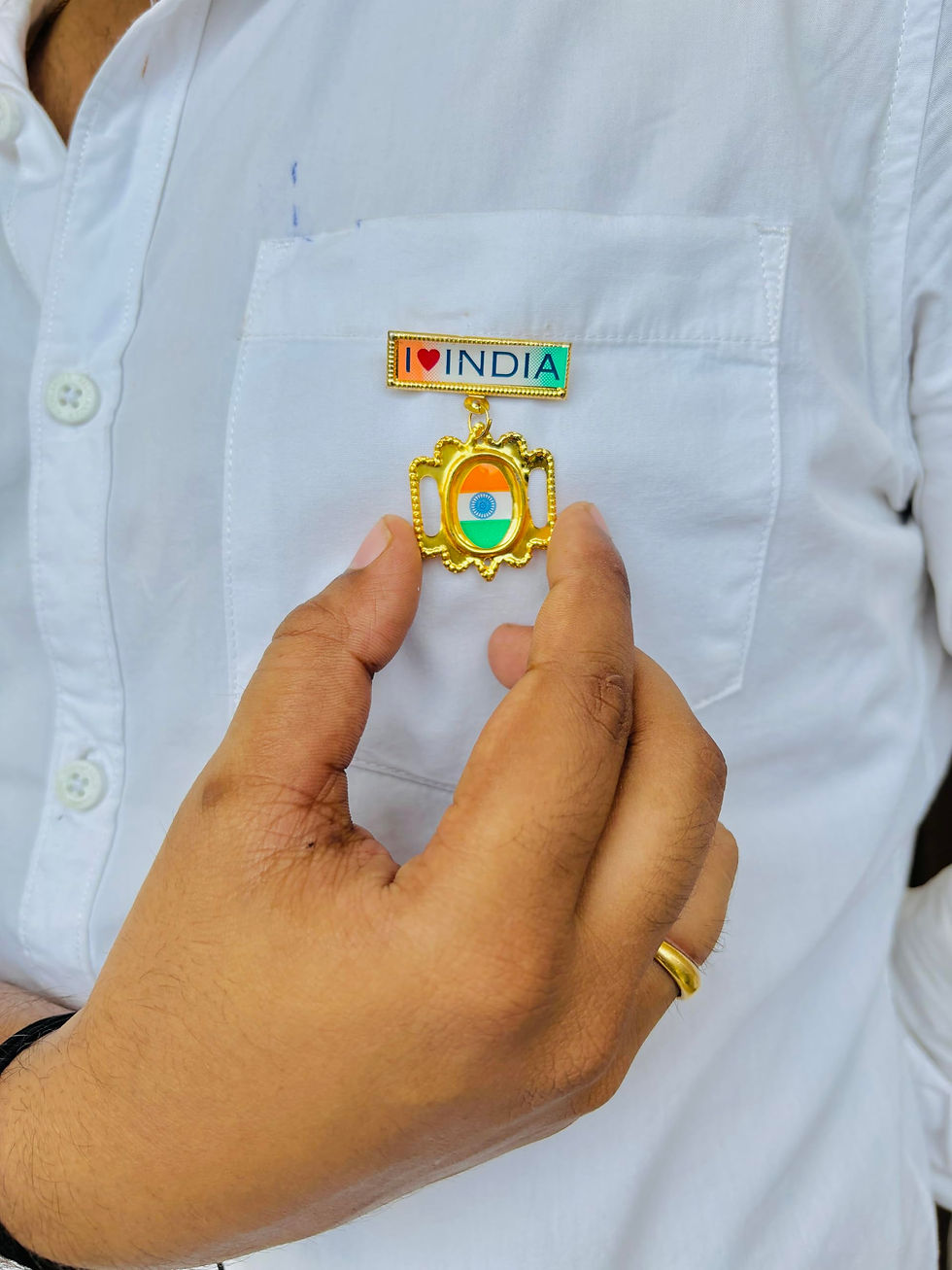 Thumbnail: Salvus APP SOLUTIONS Tricolor Designed Brooch, Set of 4 (Multicolor_1.5 inch)