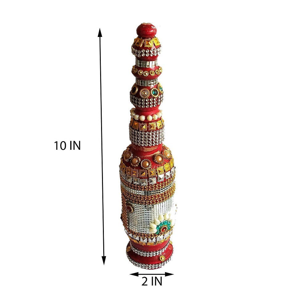Thumbnail: SALVUS APP SOLUTIONS Big Full Decorative Wooden Sindoor Box (Red_10X2IN)
