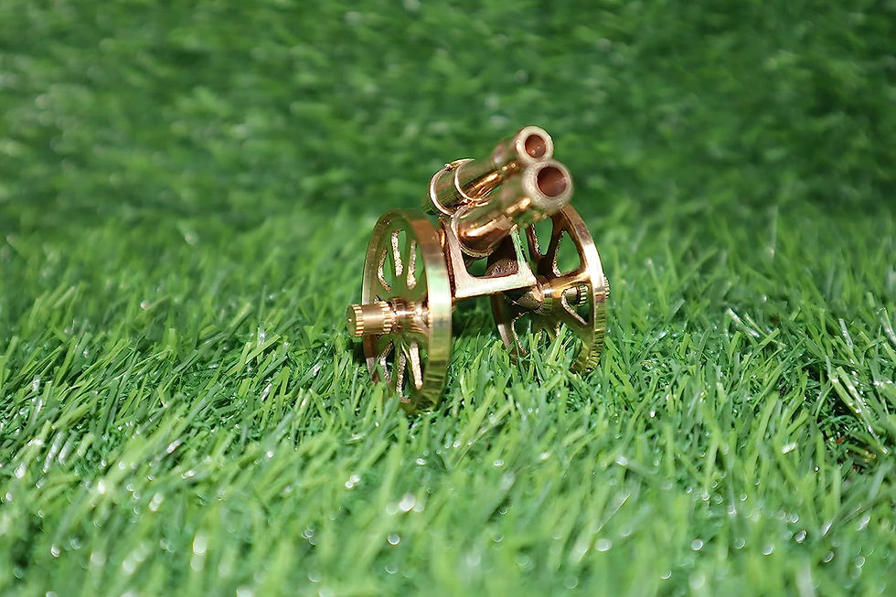Thumbnail: Salvus APP SOLUTIONS Handcraft Brass Double Barrel Mini Cannon(3.5x1.7x1.7 Inch)
