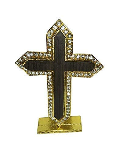 Thumbnail: Salvus APP SOLUTIONS Metal Holy Cross Idol Statue & Stone Work for Car Dashboard