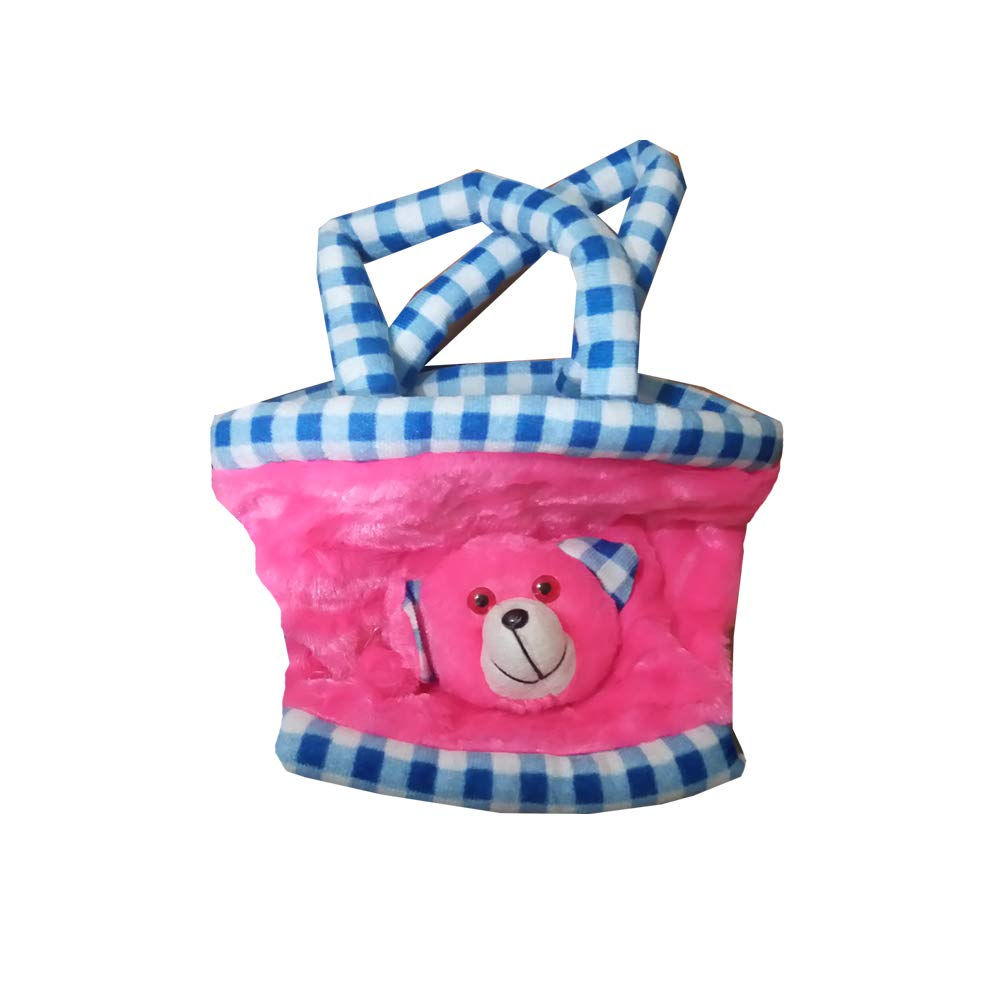 Salvus APP SOLUTIONS Lovable Soft Toy Teddy Bear Design Pink Bucket Handbag