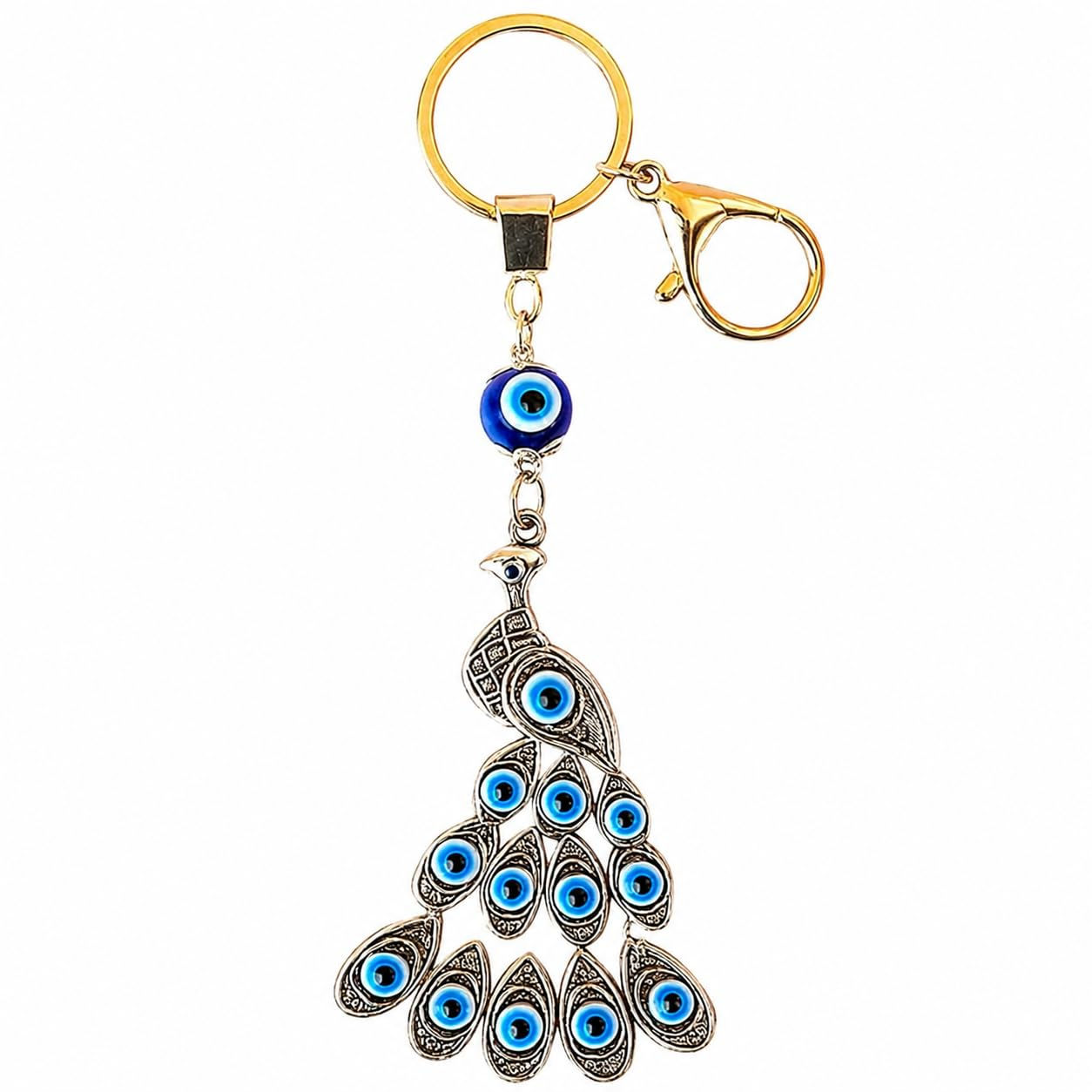 Blue & Silver Peacock Feng Shui for Car Hanging