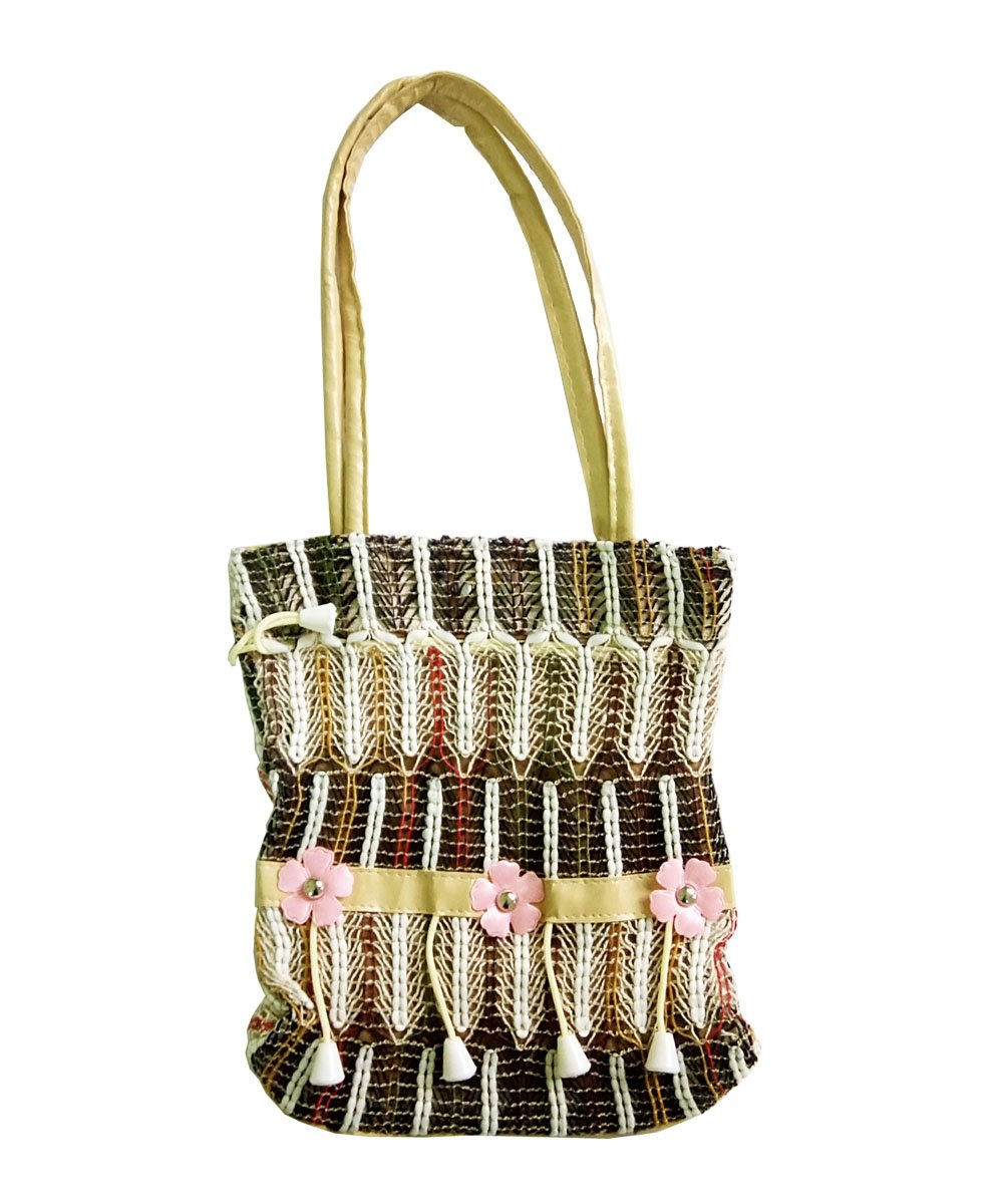 Salvus App SOLUTIONS Graceful Multicolor Pink Flower Handbag for Women and Girls