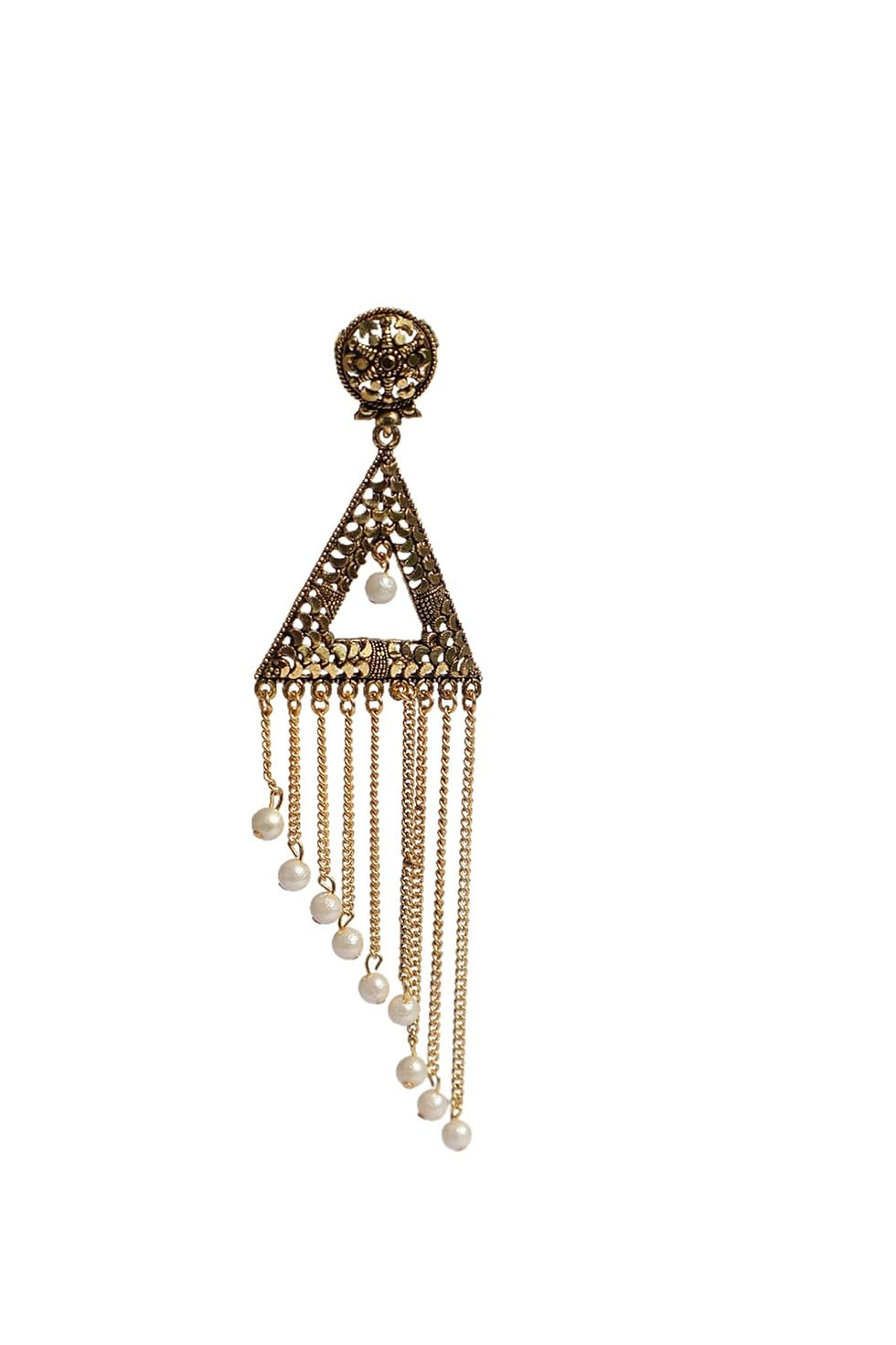 Thumbnail: Salvus APP SOLUTIONS Stylish Crystal Stone Earrings for girls (Golden_1x3 Inch)