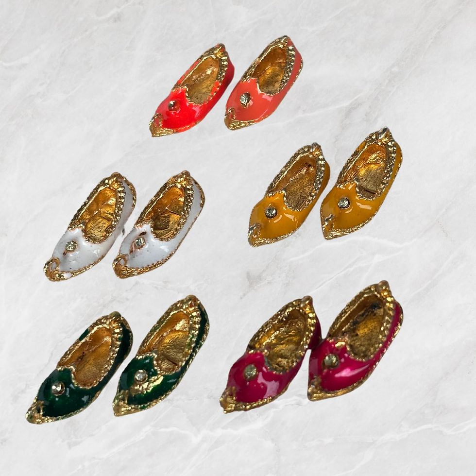 Thumbnail: Laddu Gopal Ji Mojadi/Shoes, 1 Pair (Multicolor_2.5 cm)