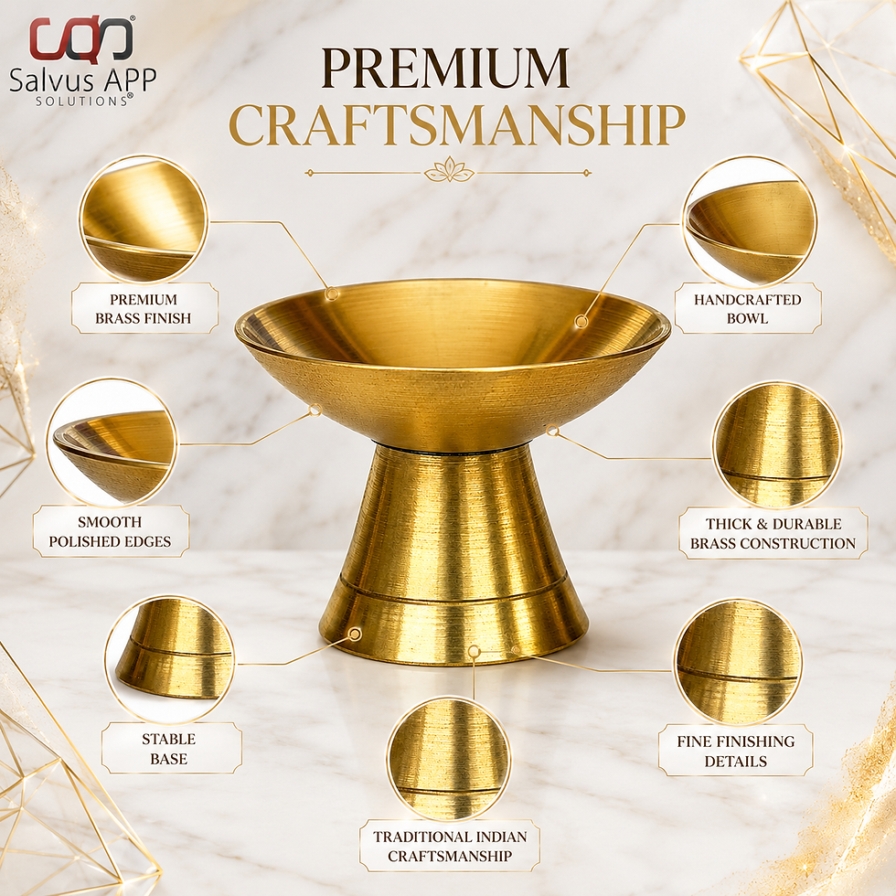 Thumbnail: Sacred Radiance: Brass Pooja Diya - [Golden_1.5x1 Inch]