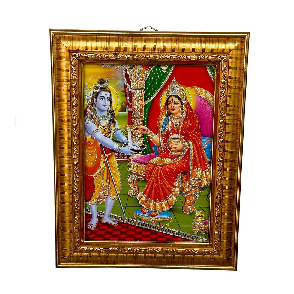 Thumbnail: Salvus APP SOLUTIONS Photo Frame With Lord Shiva & Goddess Annapurna (8.5 Inch)